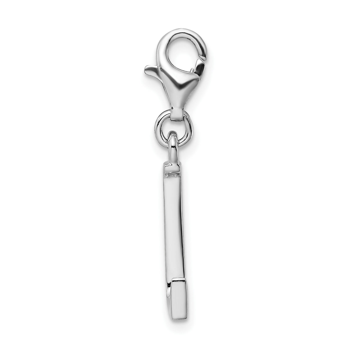 Sterling Silver Letter L Pendant Charm with Cubic Zirconia, Dainty Initial Jewelry for Women