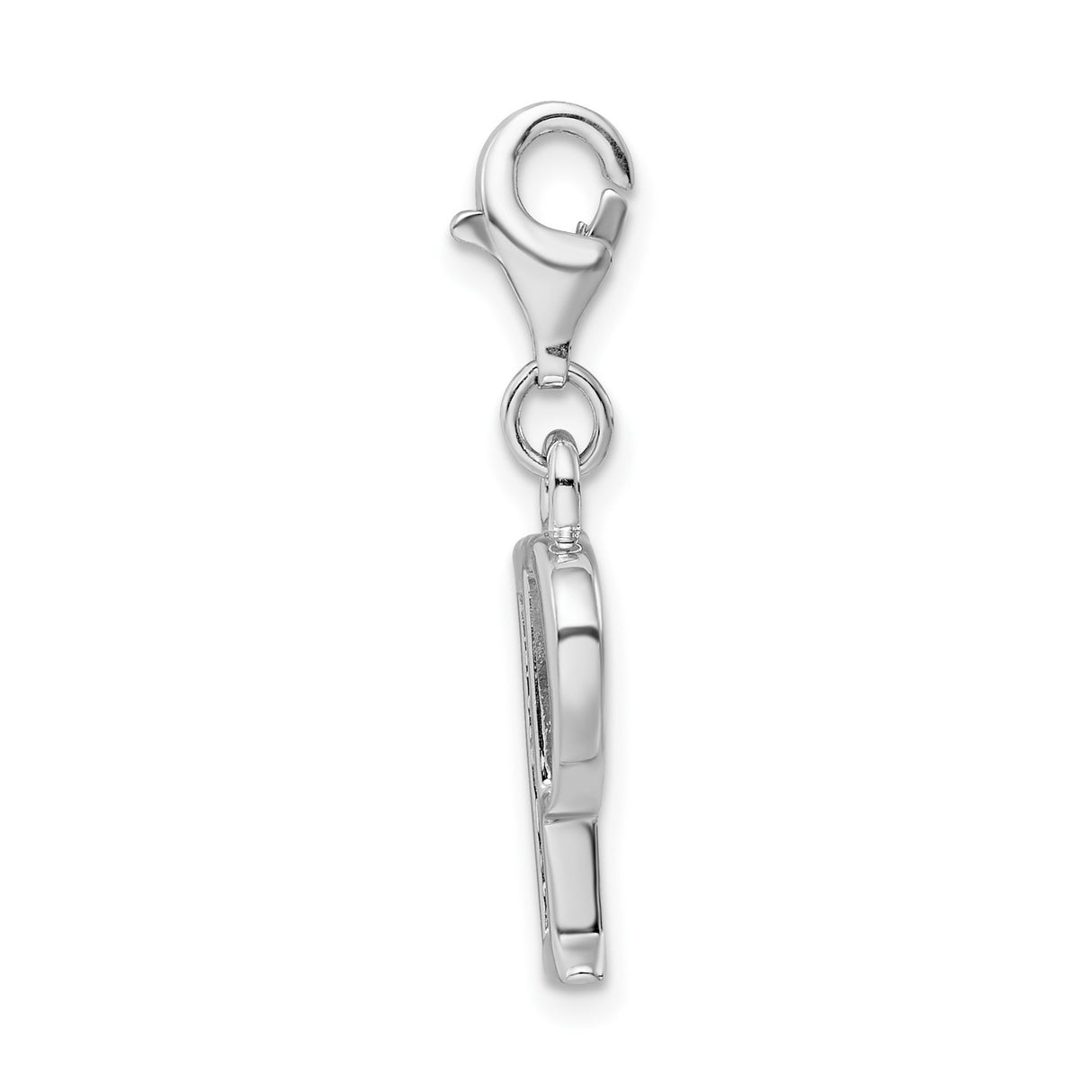 Sterling Silver P Pendant Charm with Cubic Zirconia, Polished Initial Letter with Lobster Clasp