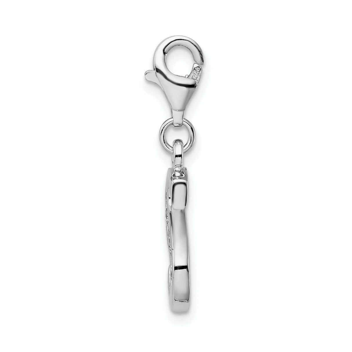 Sterling Silver Letter S Charm Pendant with Cubic Zirconia, Lobster Clasp, Initial Jewelry for Women