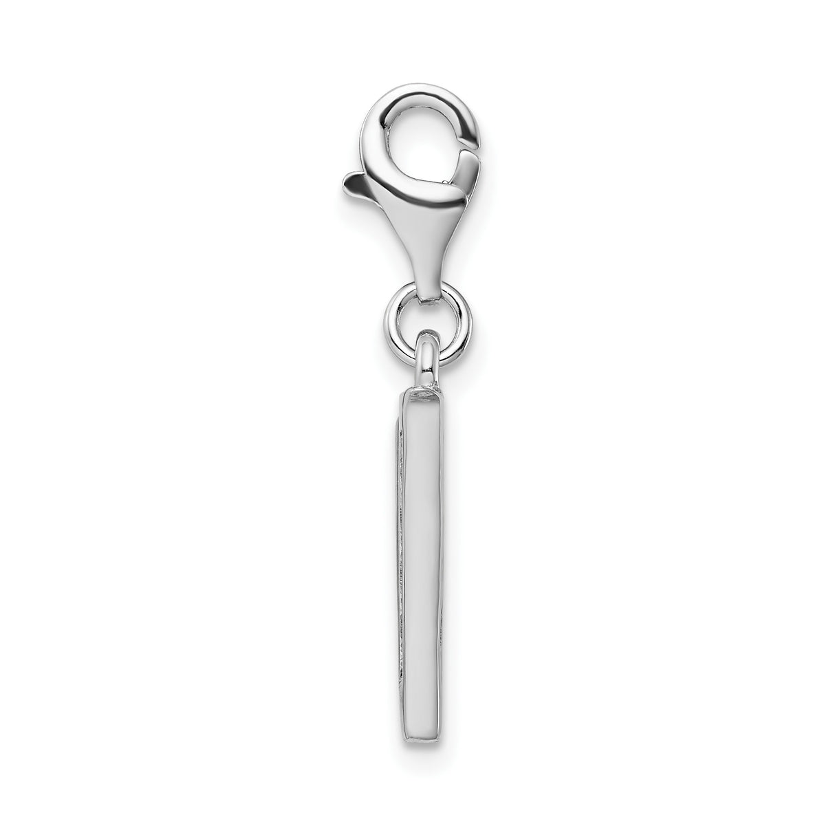 Sterling Silver V Pendant with Cubic Zirconia, Polished Letter Charm for Women