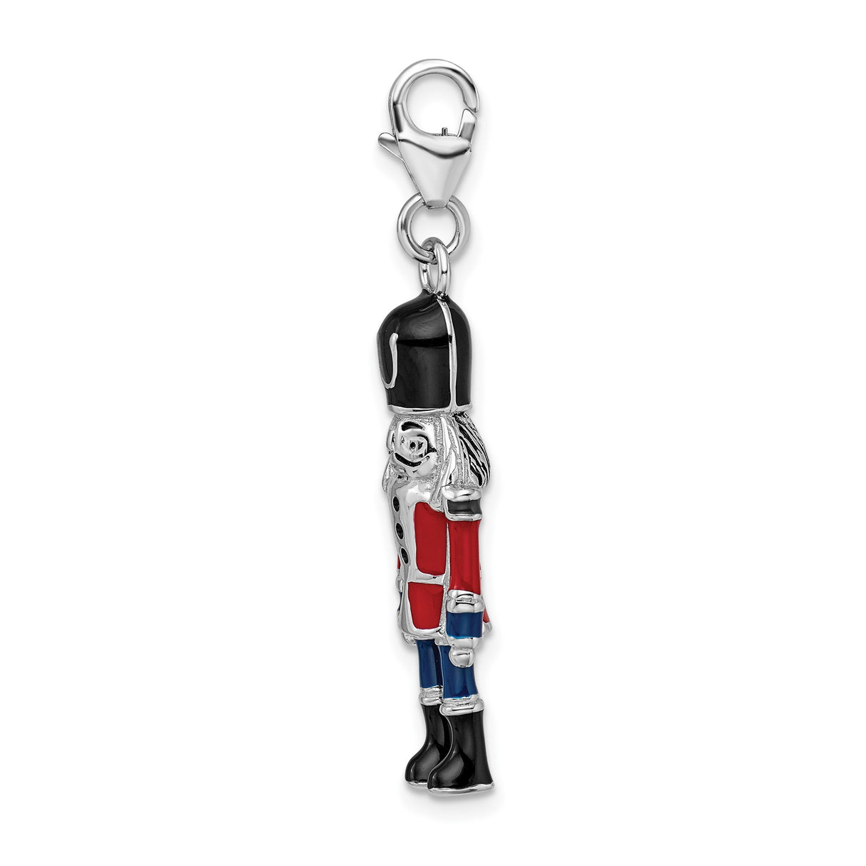 Sterling Silver Charm, Nutcracker Toy Soldier with Enamel, Holiday Christmas Theme