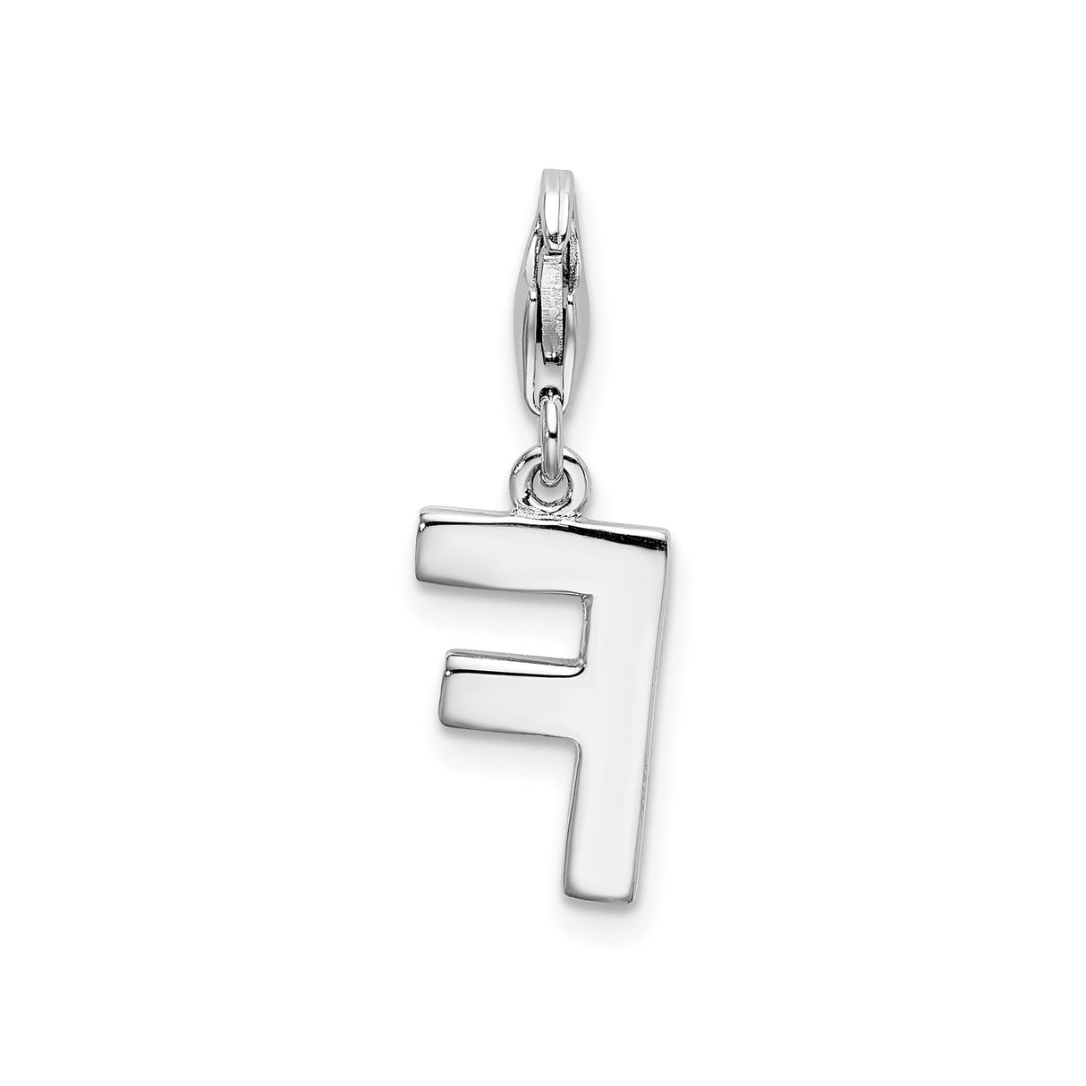 Sterling Silver Letter F Charm Pendant with Cubic Zirconia, Alphabet Initial Jewelry