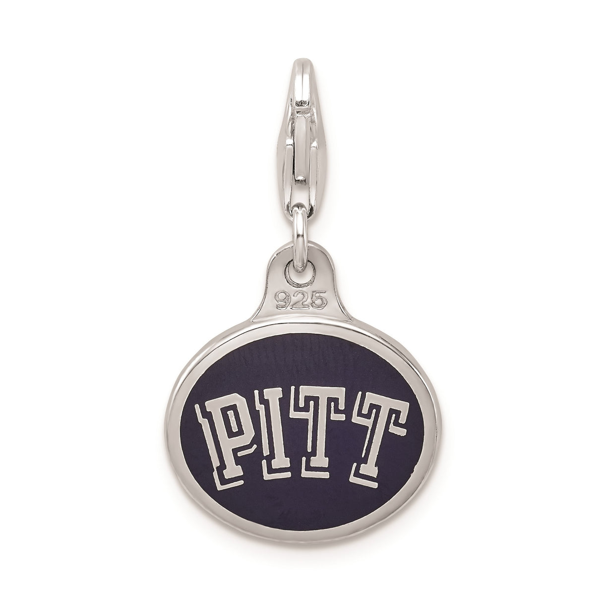 Sterling Silver Pitt Oval Pendant, University of Pittsburgh Gold Tone Enamel Charm