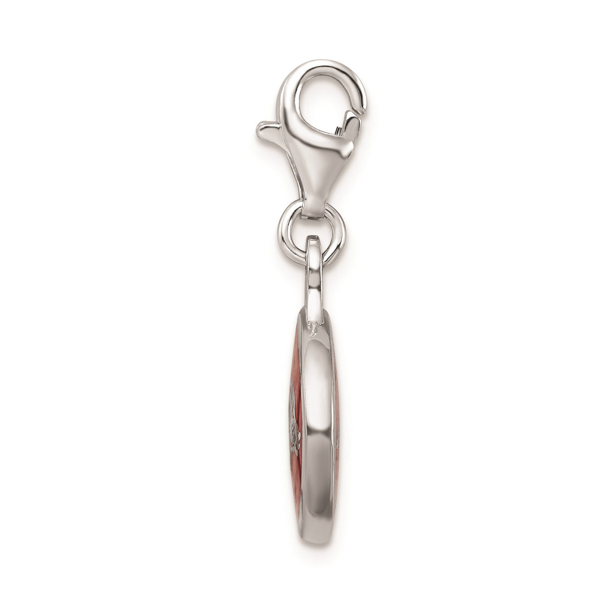 Sterling Silver University of Arkansas Razorbacks Charm with Red Enamel Background