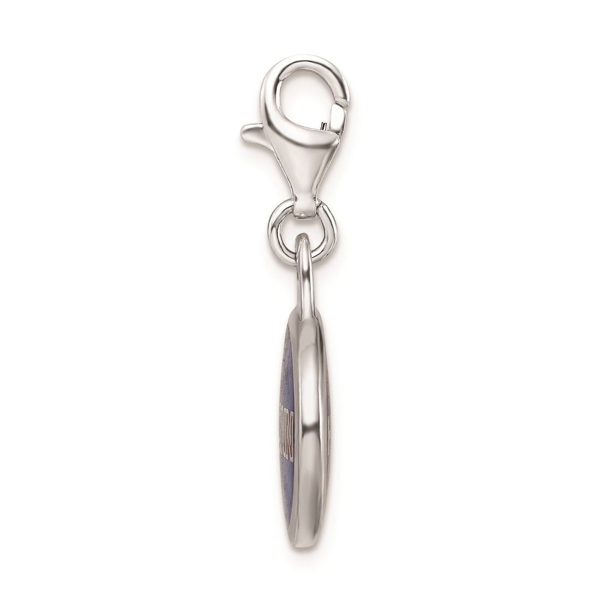 Sterling Silver UCONN Charm Pendant with Blue Enamel, Red and White Lettering