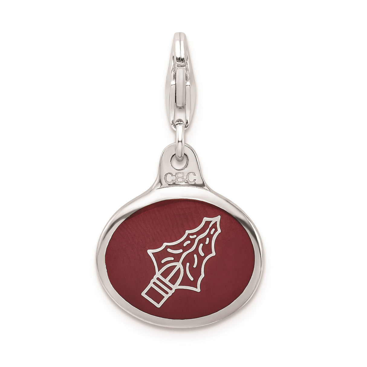Sterling Silver Pendant with Brown Enamel, Florida State University Logo Charm