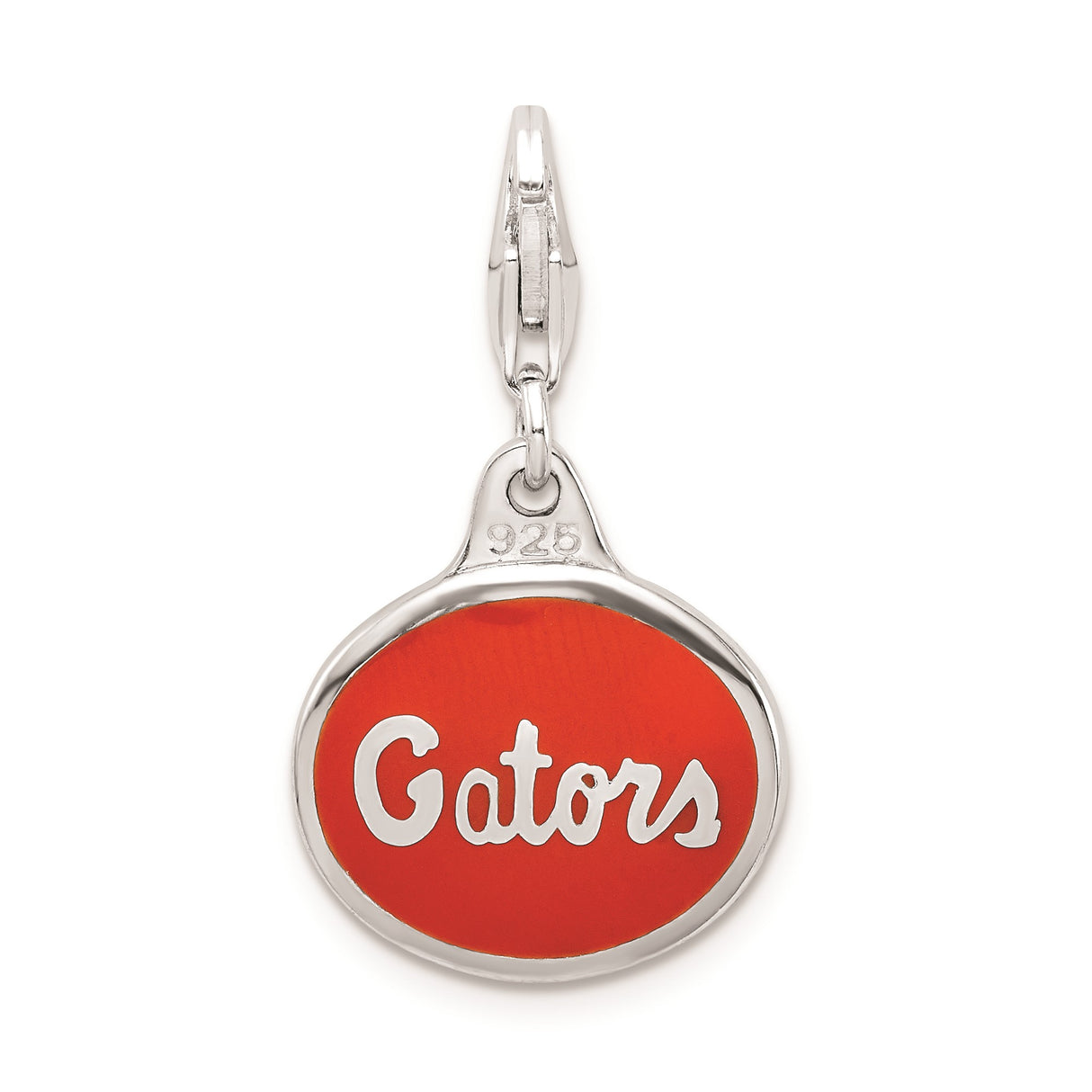 Sterling Silver Florida Charm Pendant with Blue Enamel and Bold Lettering Souvenir
