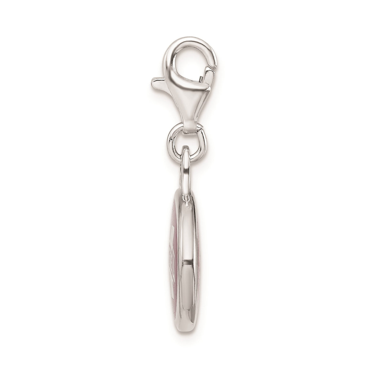 Sterling Silver Charm Pendant with Maroon and White Enamel, Mississippi State University Logo