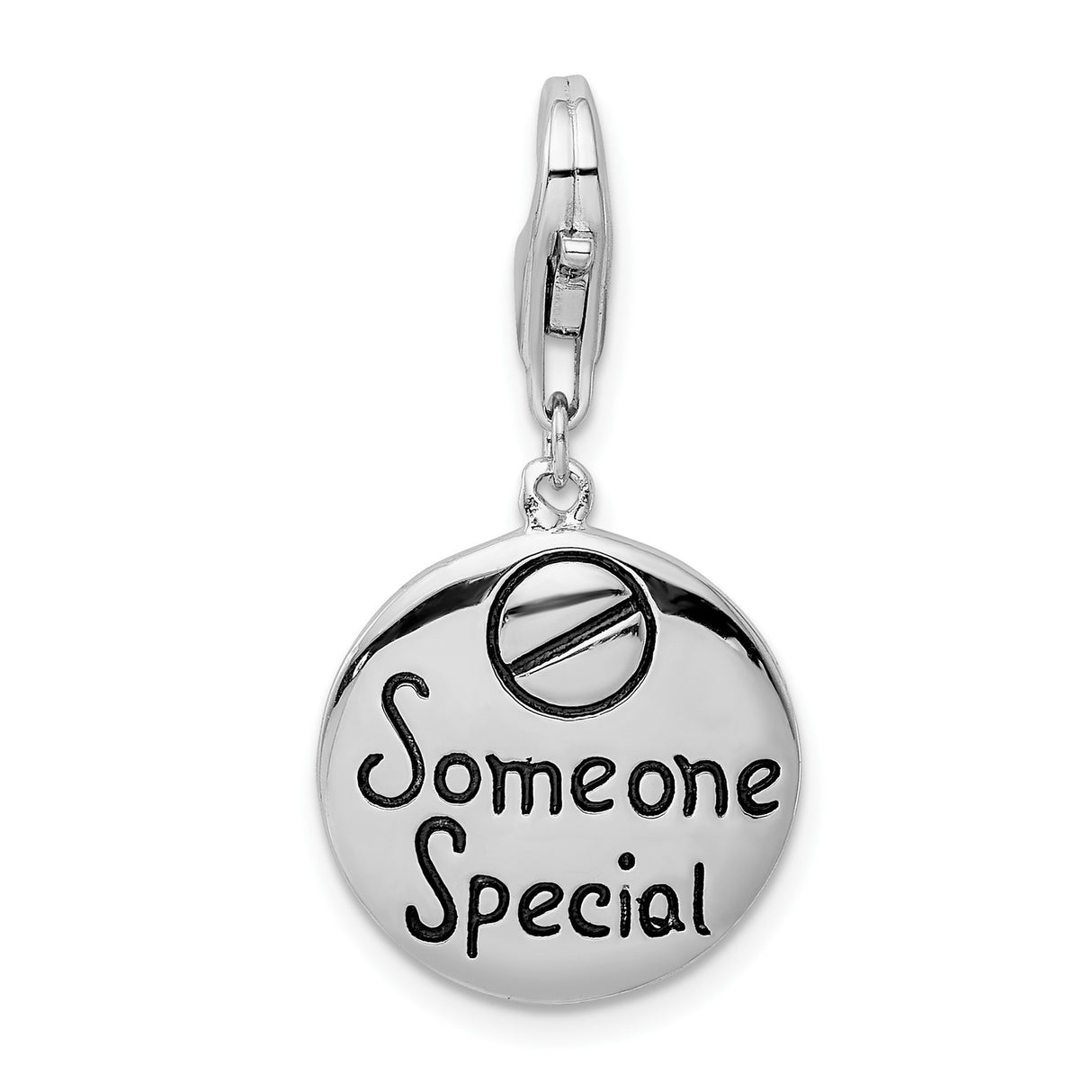 Sterling Silver Charm Pendant with Someone Special Engraving and Lobster Clasp