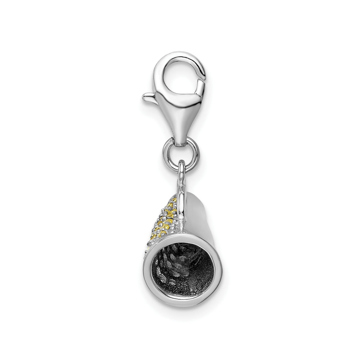 Sterling Silver Charm Pendant with Cubic Zirconia, Handbag Purse Design for Women