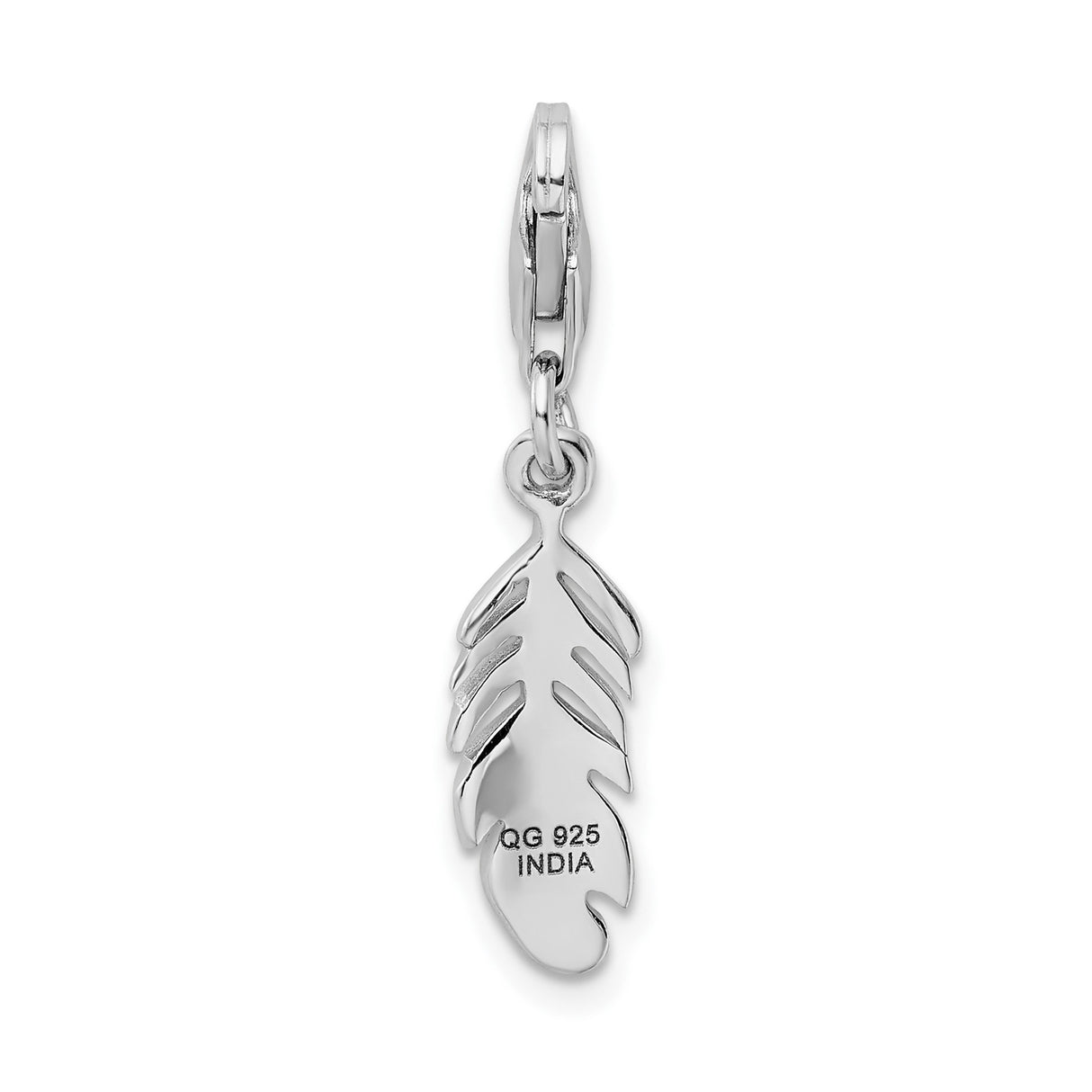 Sterling Silver Feather Pendant with Lobster Clasp, Boho Nature-Inspired Charm Jewelry