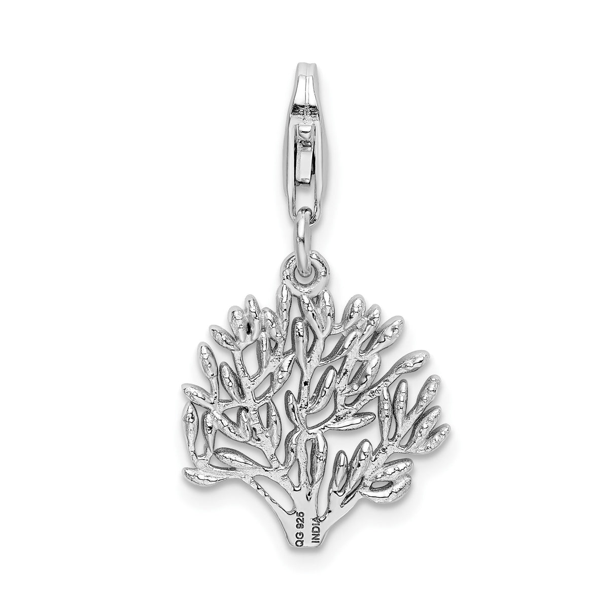 Sterling Silver Tree of Life Pendant Charm with Detailed Branch and Leaf Design for Women
