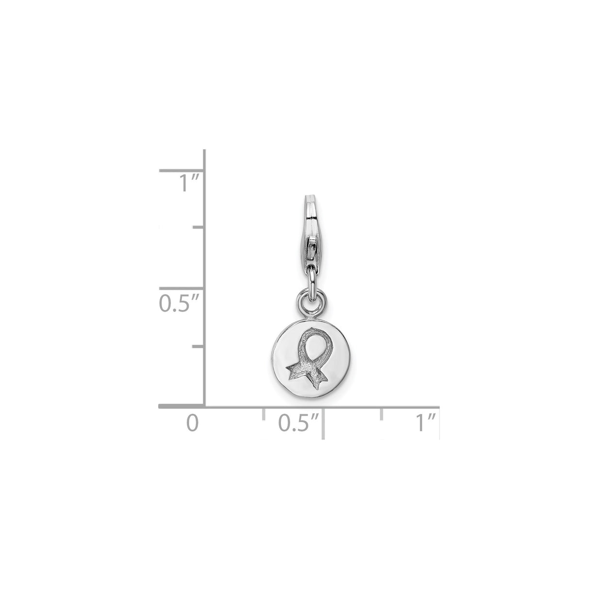 Sterling Silver Awareness Ribbon Pendant, Support and Hope Symbol Charm for Women