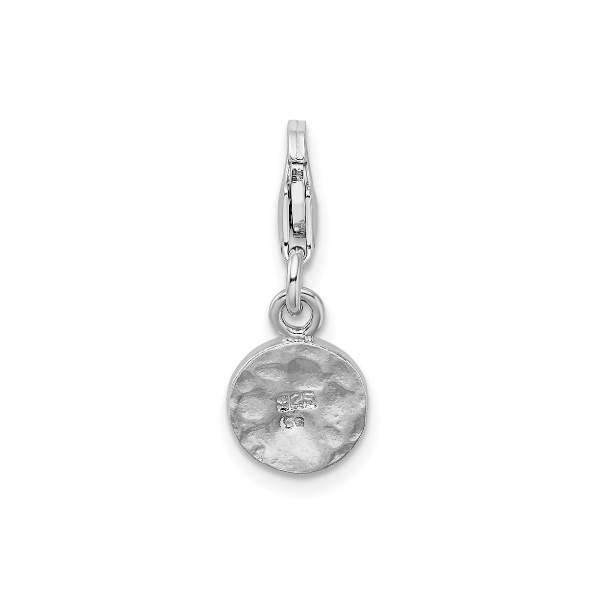 Sterling Silver Clover Charm Pendant with Raised Four Leaf Design, Celtic Luck Symbol