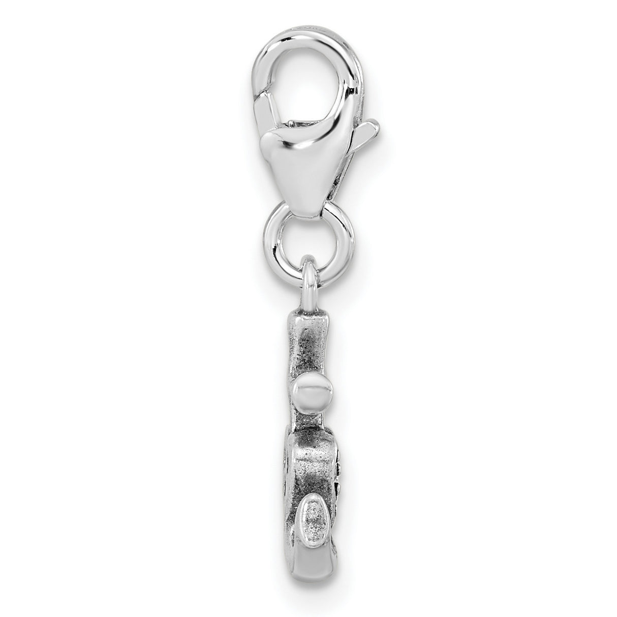 Sterling Silver Charm Pendant with Cubic Zirconia, Anchor Heart and Cross, Faith Hope Love Theme