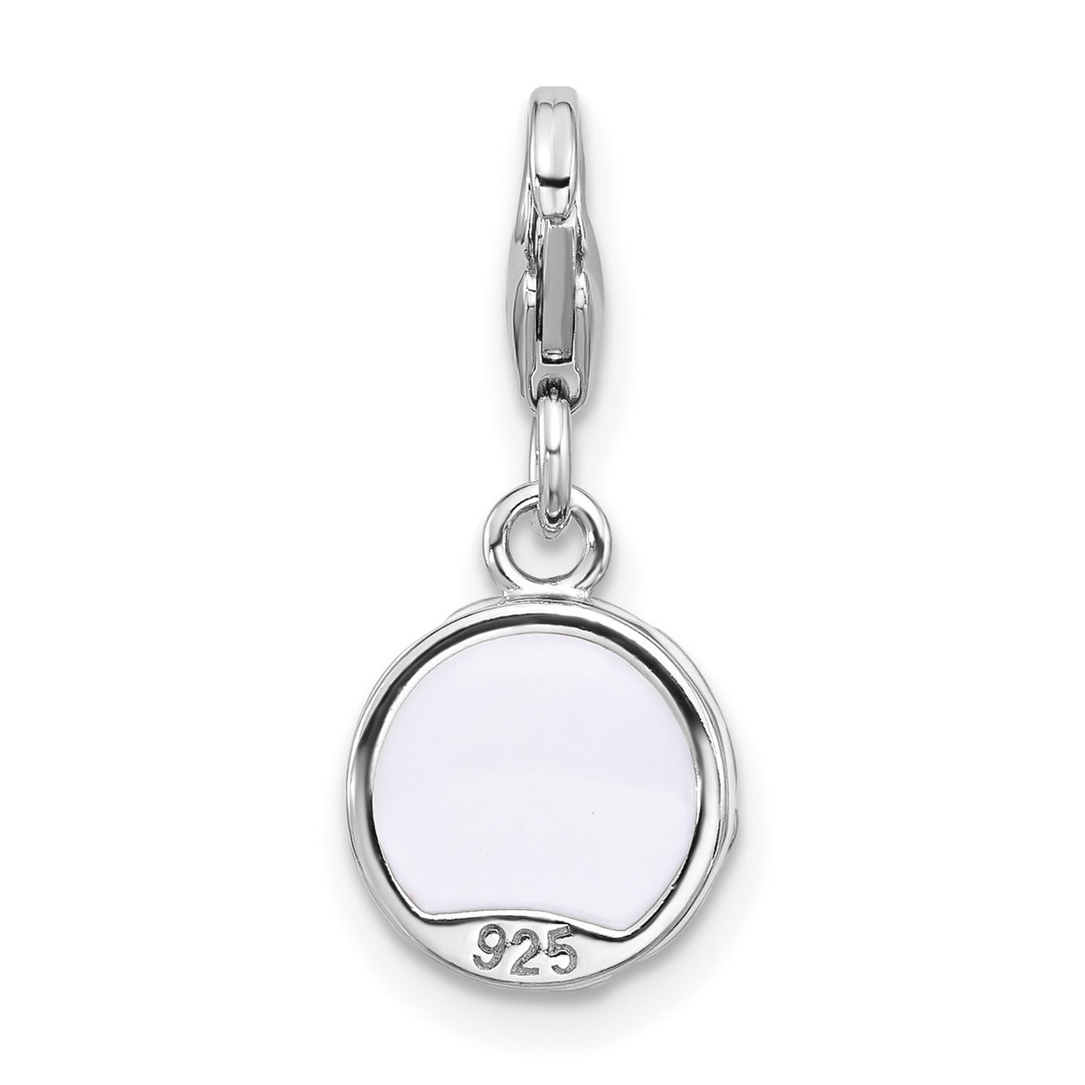 Sterling Silver Donut Charm with Enamel Icing, Colorful Sprinkles, 3D Dessert Design