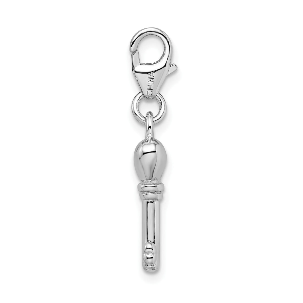 Sterling Silver Heart Key Charm Pendant with Lobster Clasp, Romantic Jewelry for Women