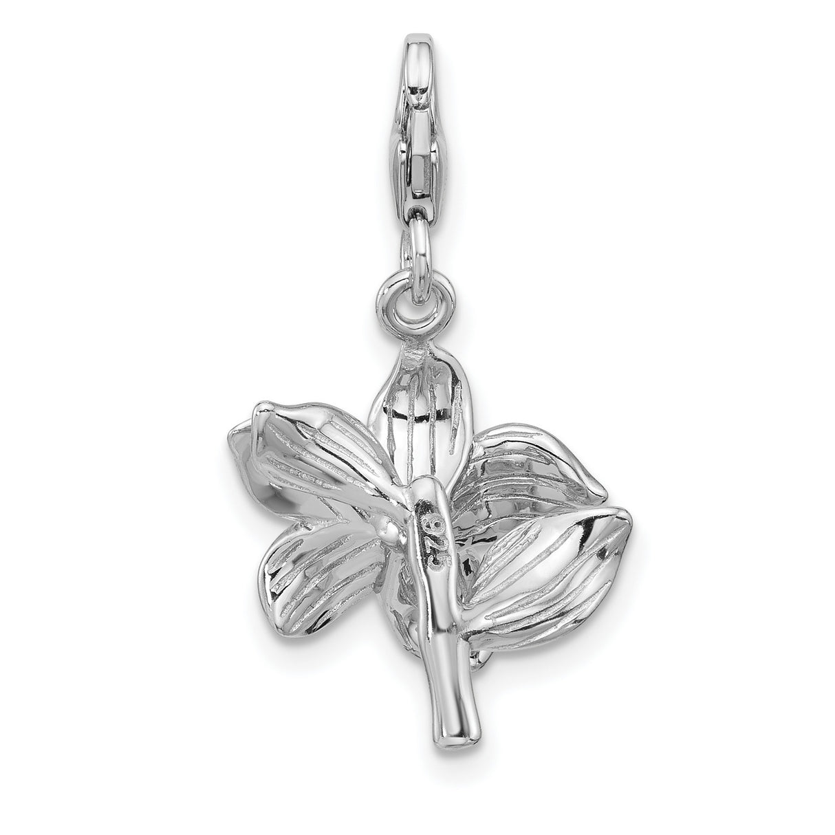 Sterling Silver Charm with Yellow Enamel Daffodil Flower, Nature-Inspired Floral Pendant