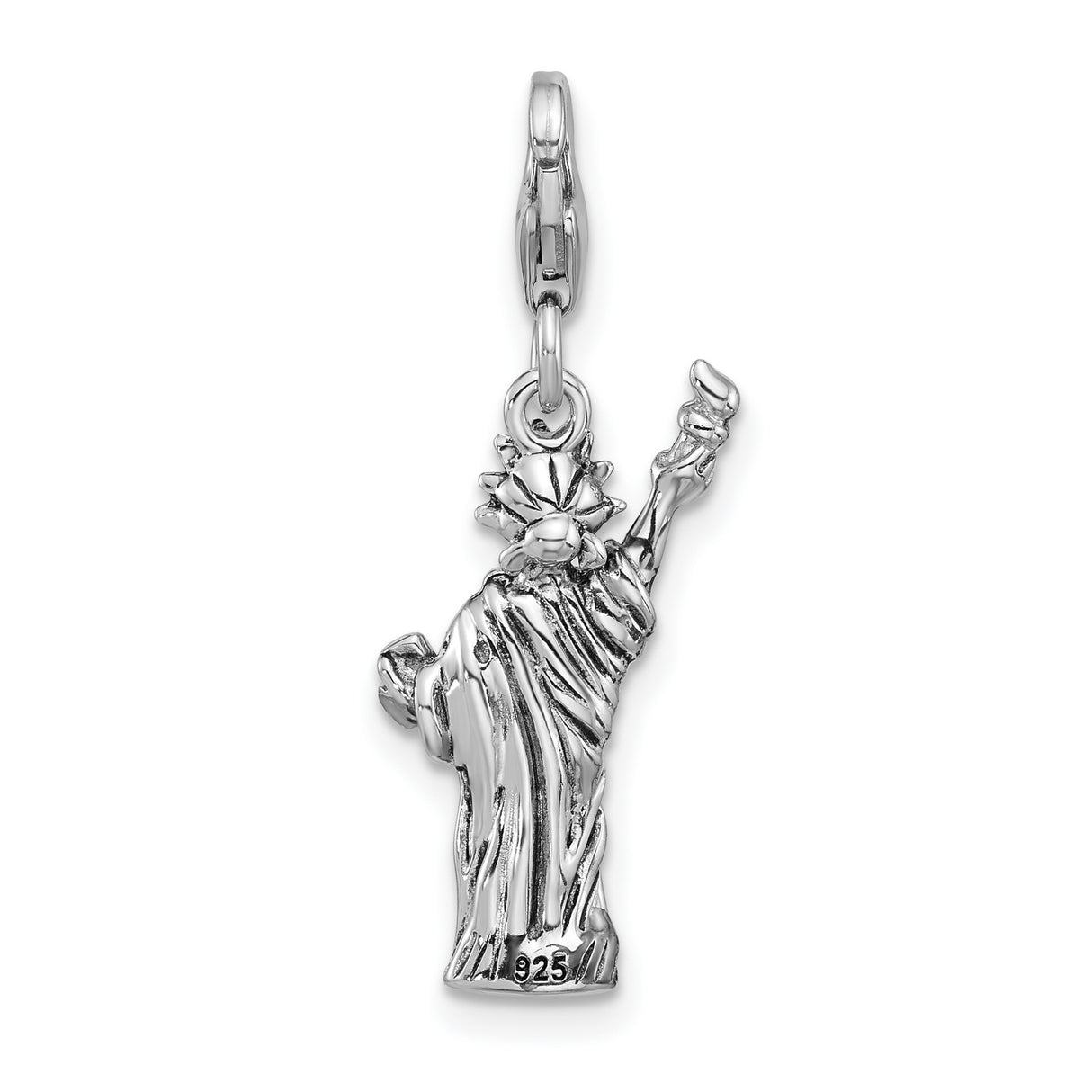 Sterling Silver Pendant, Statue of Liberty Design, Patriotic NYC Travel Souvenir Charm