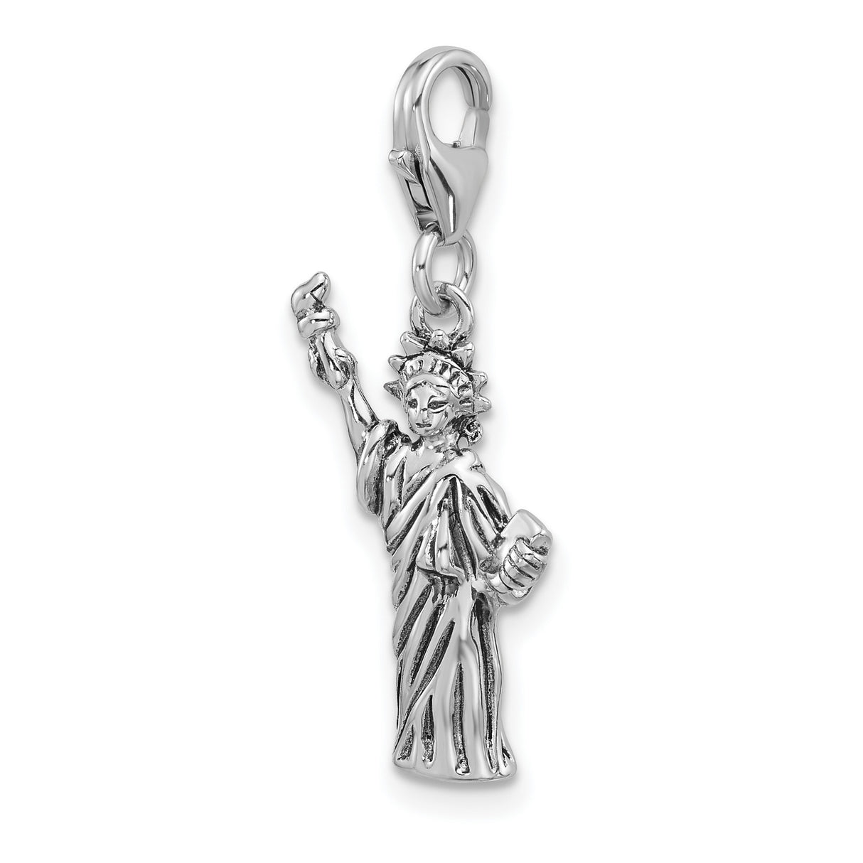 Sterling Silver Pendant, Statue of Liberty Design, Patriotic NYC Travel Souvenir Charm