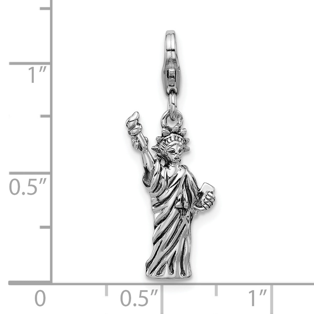 Sterling Silver Pendant, Statue of Liberty Design, Patriotic NYC Travel Souvenir Charm