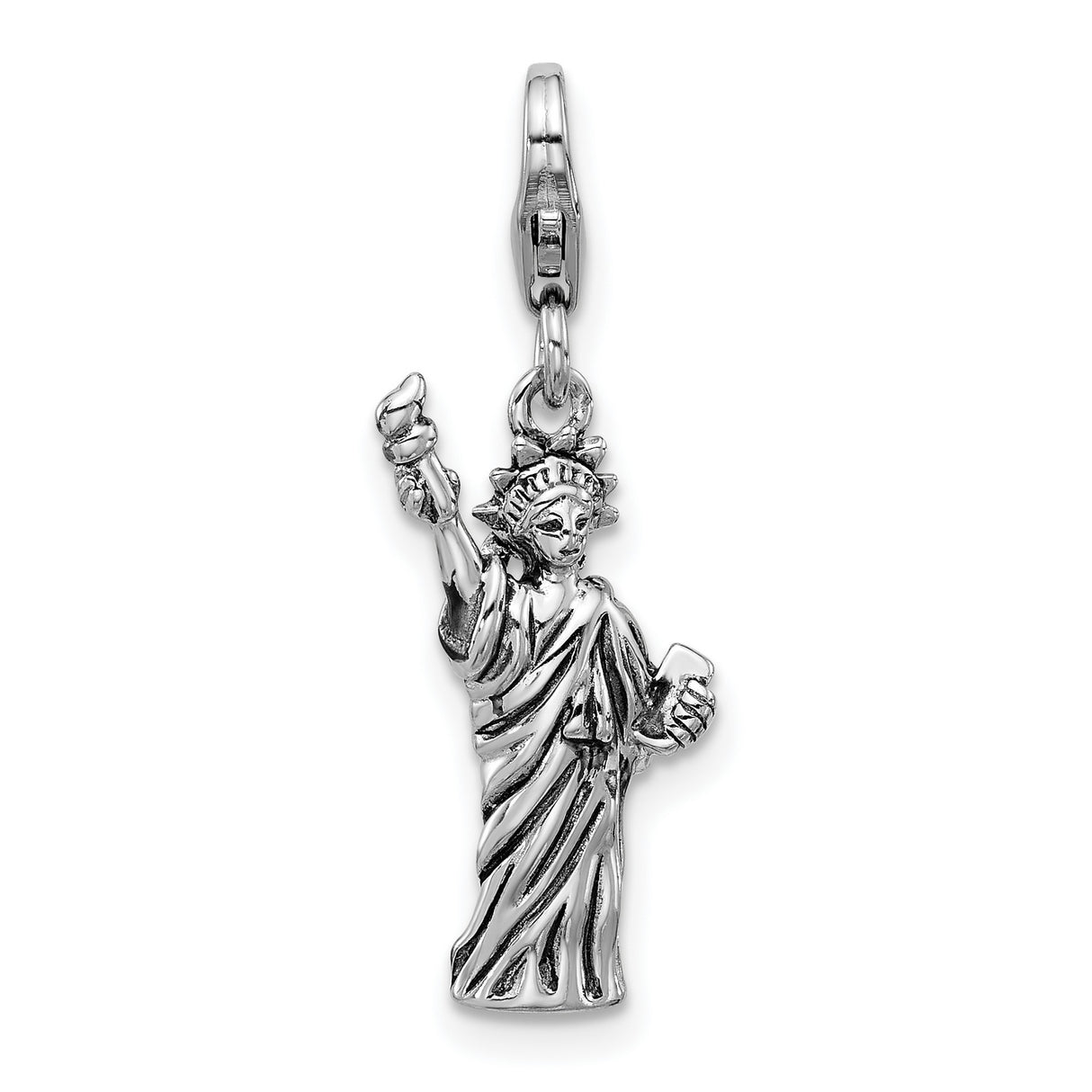 Sterling Silver Pendant, Statue of Liberty Design, Patriotic NYC Travel Souvenir Charm
