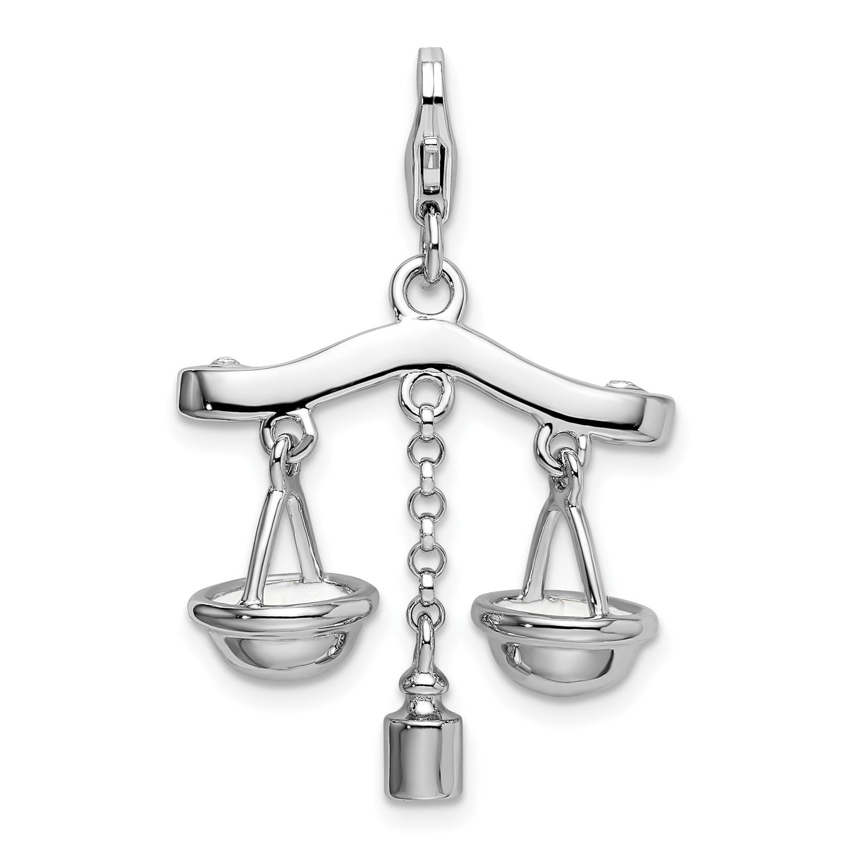 Sterling Silver Scales of Justice Pendant Charm, Law Symbol Jewelry, Libra Court Theme
