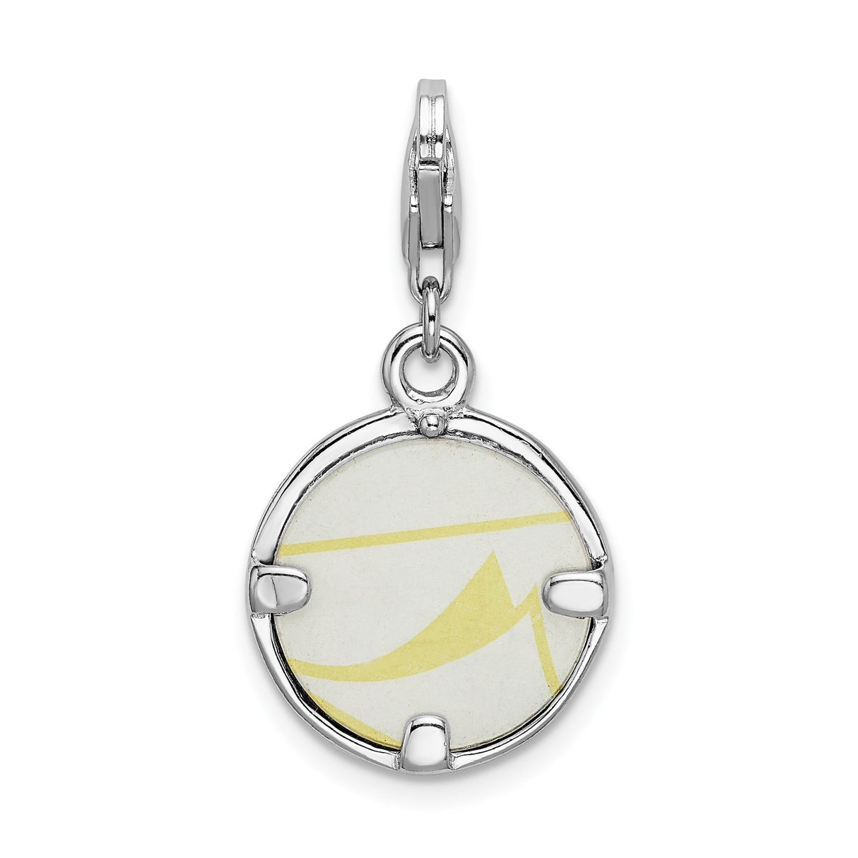 Sterling Silver Photo Charm Pendant with Circle Design, Custom Memorial Keepsake