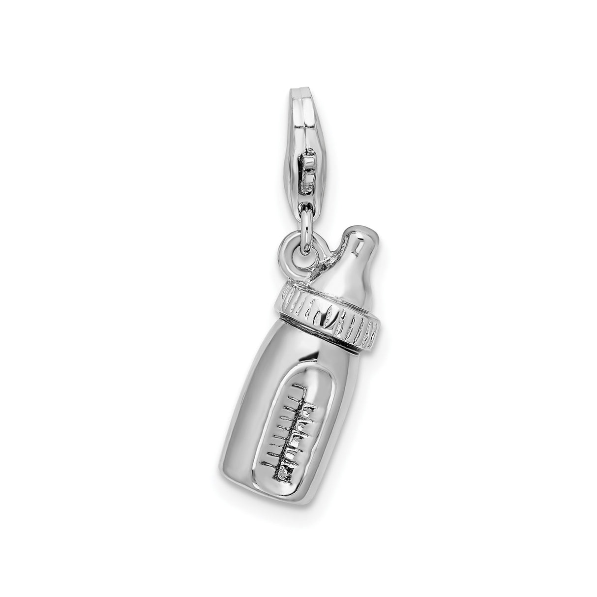 Sterling Silver Baby Bottle Charm Pendant, Symbol of Motherhood and Love