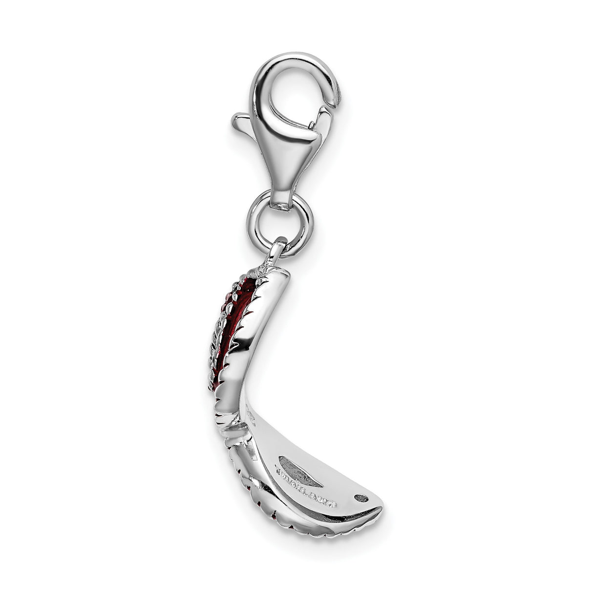 Sterling Silver Cowboy Boot Charm with Red Enamel and Rope Detailing, Western Style Pendant
