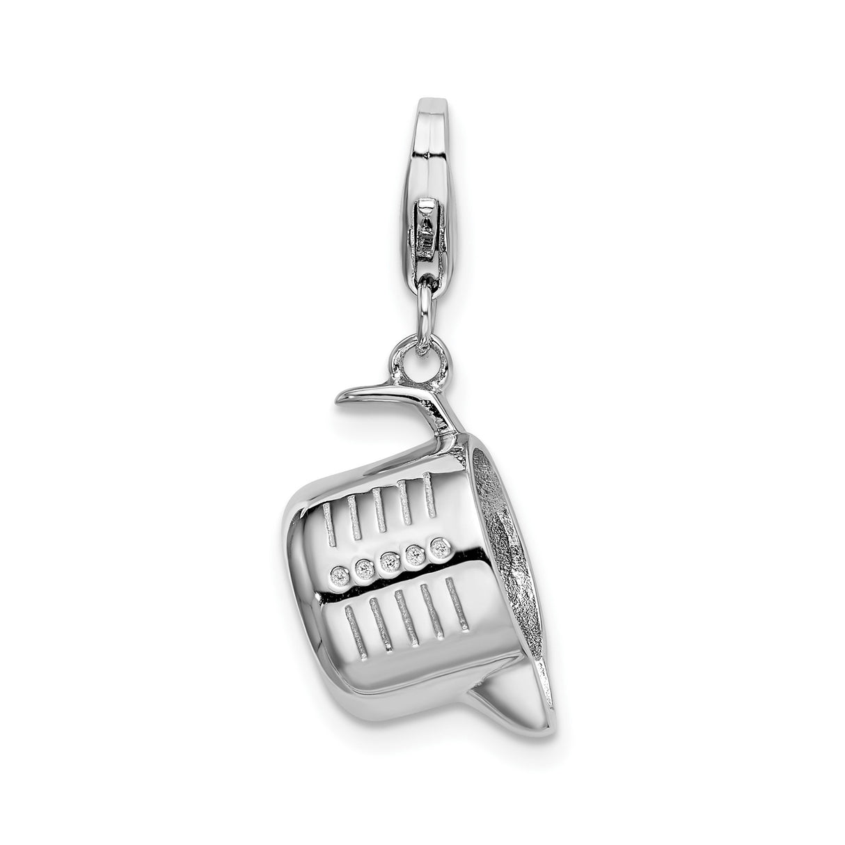 Sterling Silver Colander Charm Pendant, Mini Kitchen Utensil Design for Chefs and Food Lovers