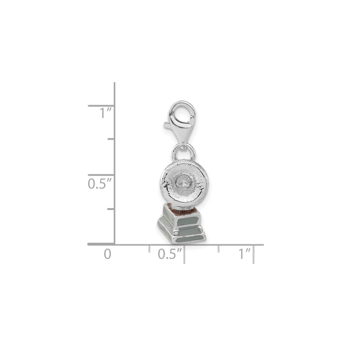 Sterling Silver Trophy Charm Pendant with Stepped Base, Victory Medal Design