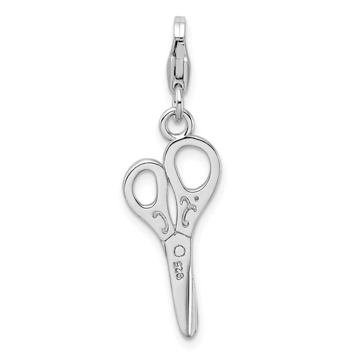 Sterling Silver Scissors Charm Pendant with Lobster Clasp, Tool Symbol for Stylists or Crafters