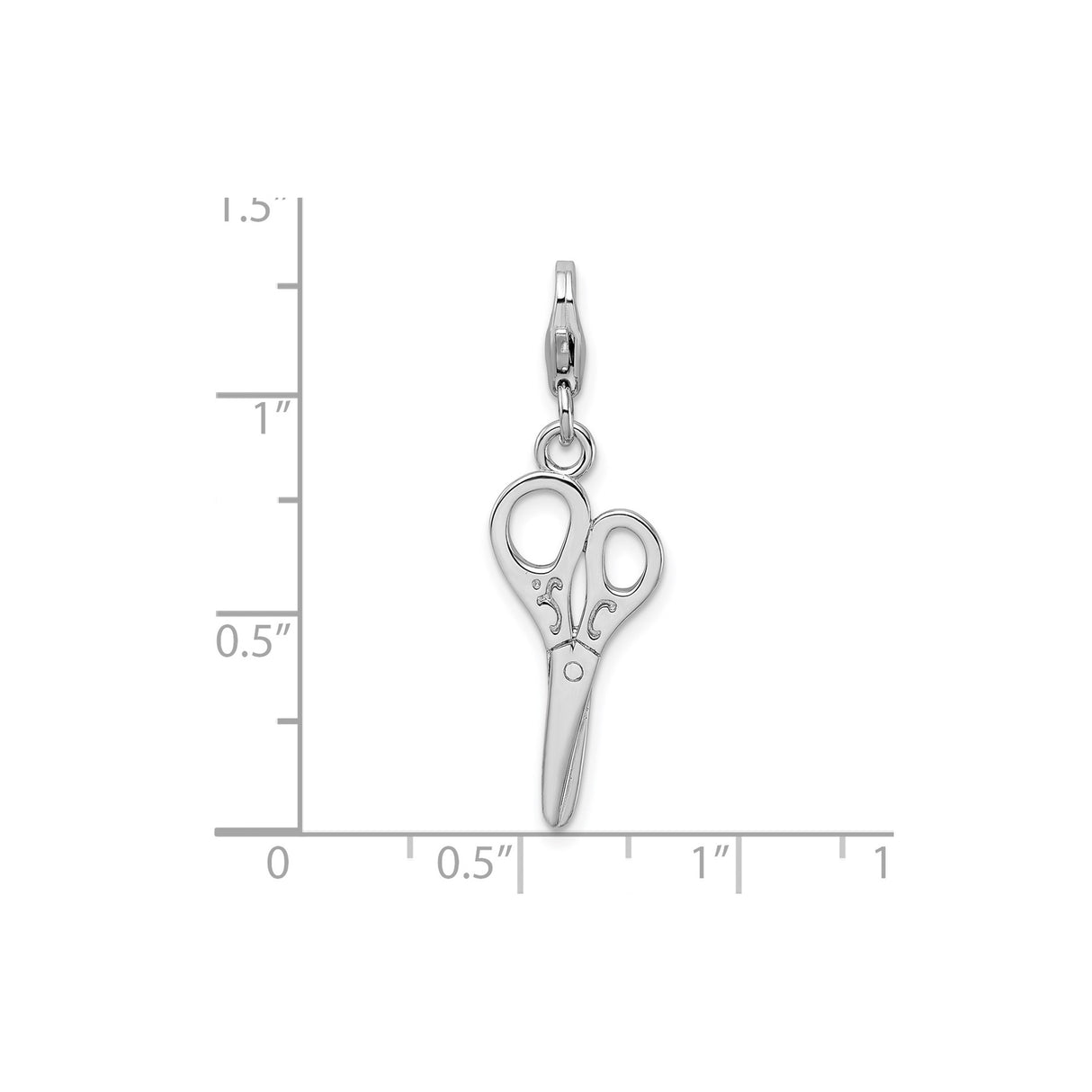 Sterling Silver Scissors Charm Pendant with Lobster Clasp, Tool Symbol for Stylists or Crafters
