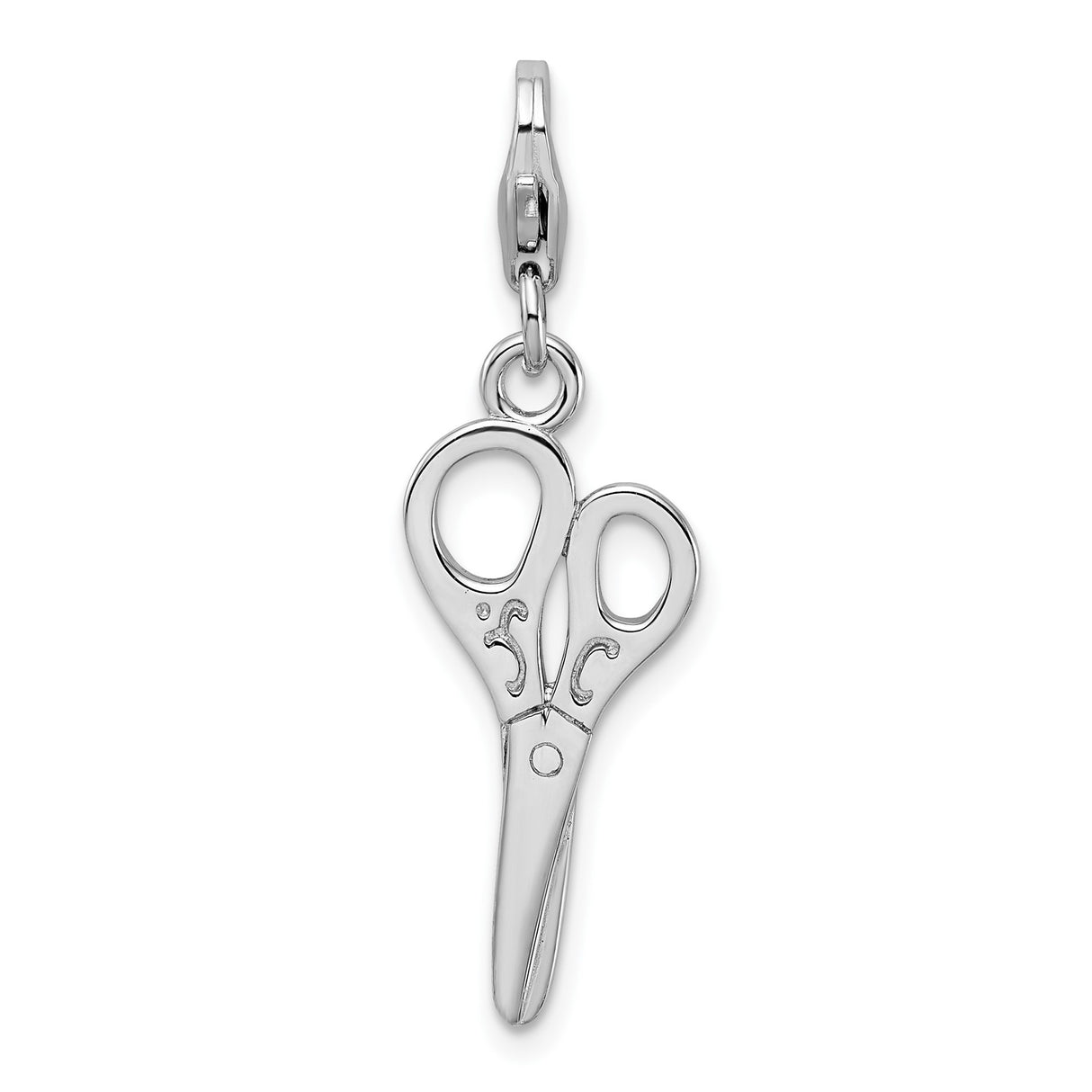 Sterling Silver Scissors Charm Pendant with Lobster Clasp, Tool Symbol for Stylists or Crafters