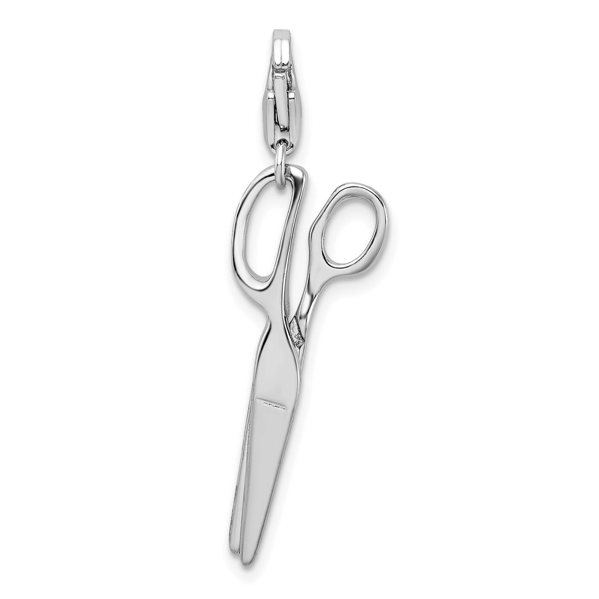 Sterling Silver Scissors Pendant Charm with Movable Lobster Clasp, Stylist and Crafter Jewelry
