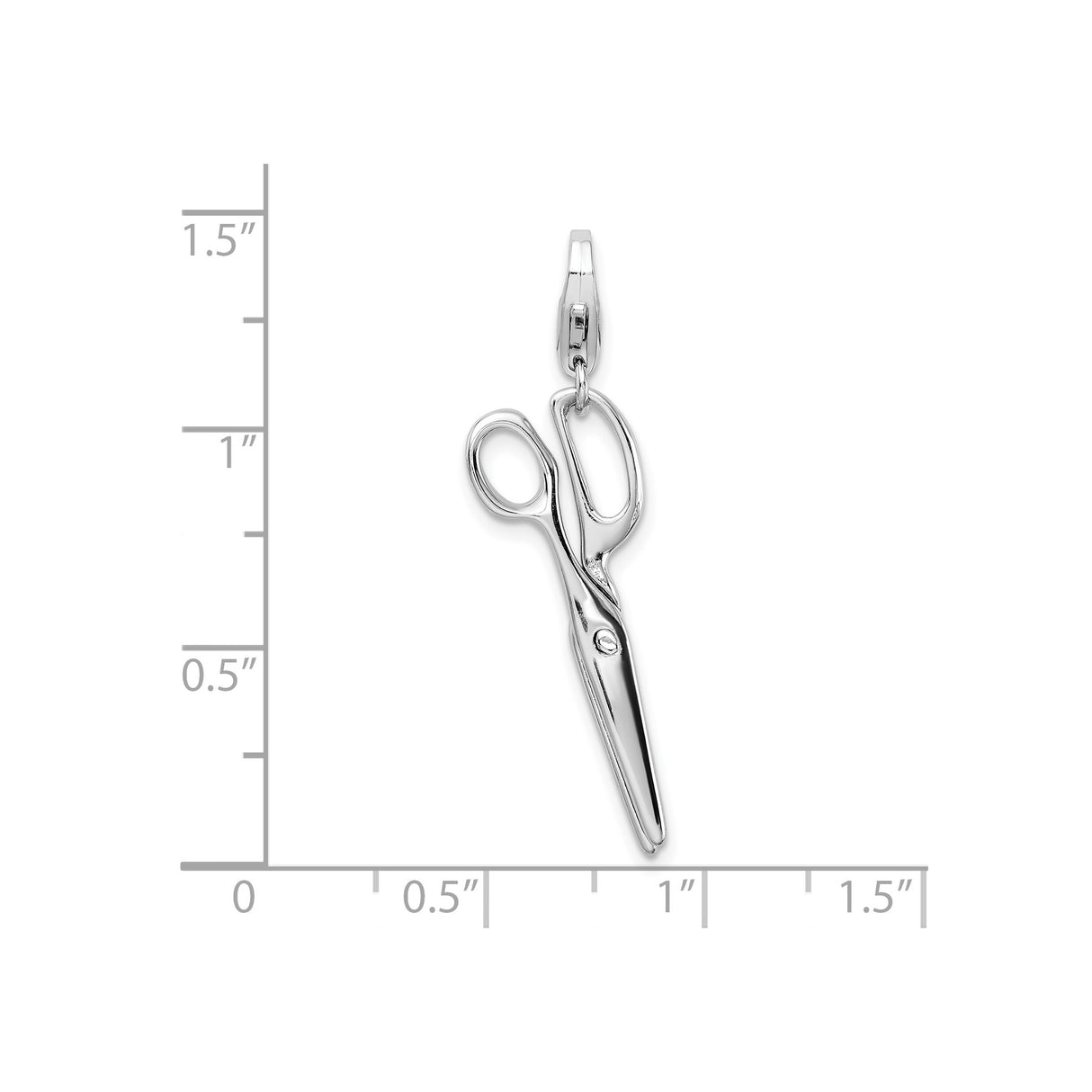 Sterling Silver Scissors Pendant Charm with Movable Lobster Clasp, Stylist and Crafter Jewelry