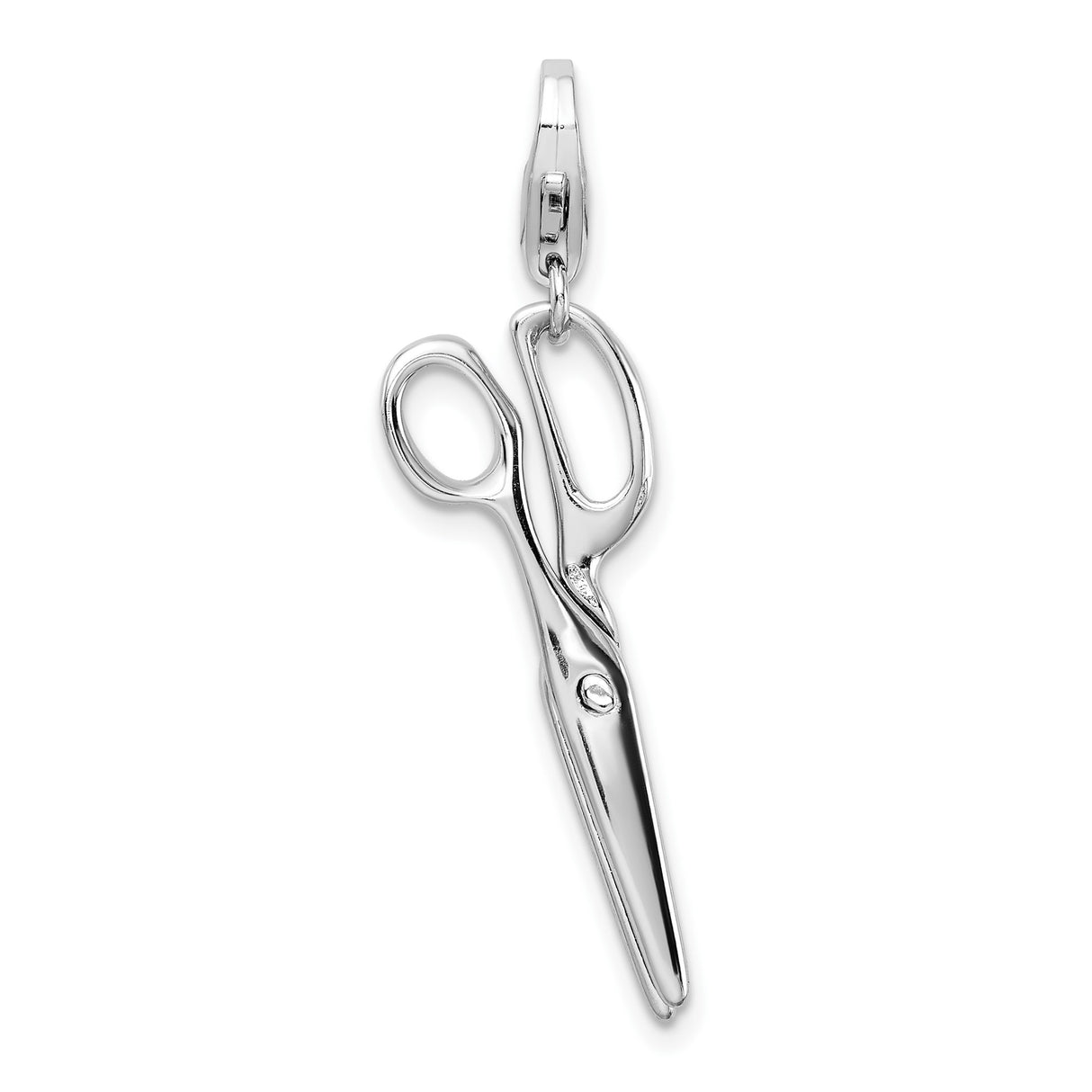 Sterling Silver Scissors Pendant Charm with Movable Lobster Clasp, Stylist and Crafter Jewelry