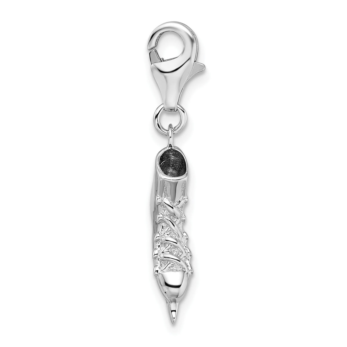 Sterling Silver Charm Pendant, Ice Skate Design with Lobster Clasp, Winter Sports Theme