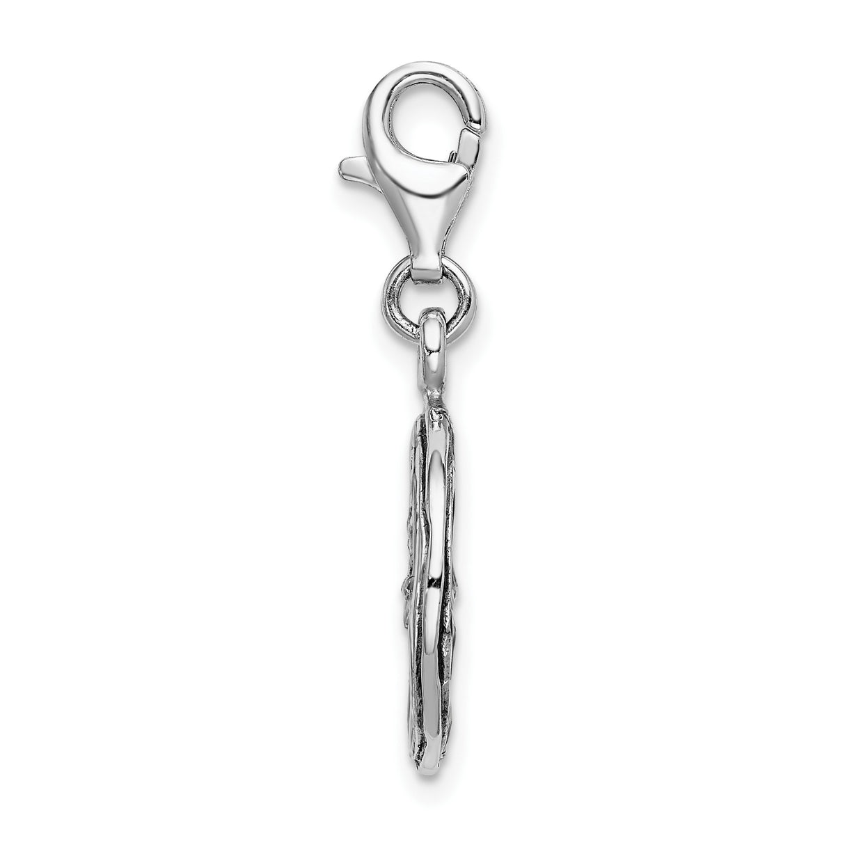 Sterling Silver Citrus Slice Pendant with Yellow Enamel and Clear Stone Accents for Women