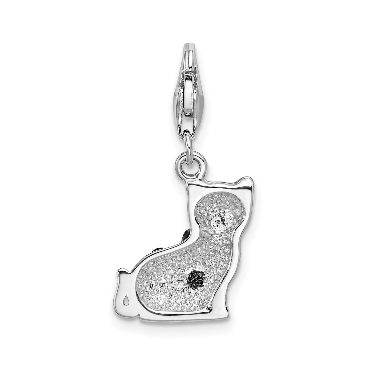 Sterling Silver Panther Pendant with Black Crystal Accents, Jungle Cat Wildlife Charm