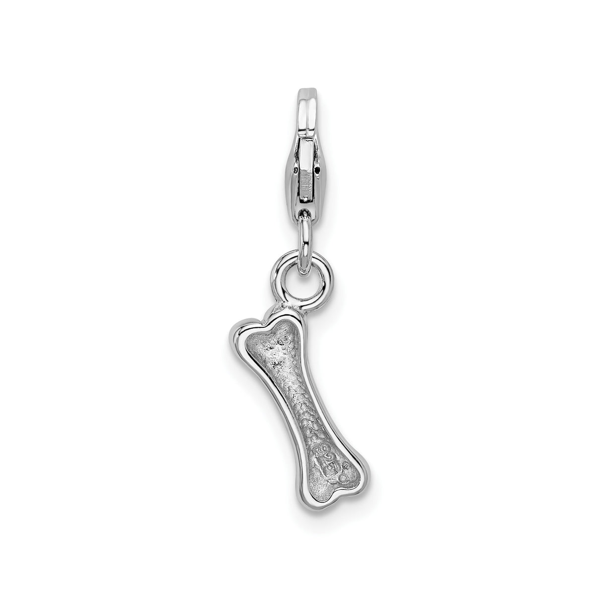 Sterling Silver Dog Bone Charm Pendant, Polished Pet Keepsake for Dog Lovers, Unisex Memorial Jewelry