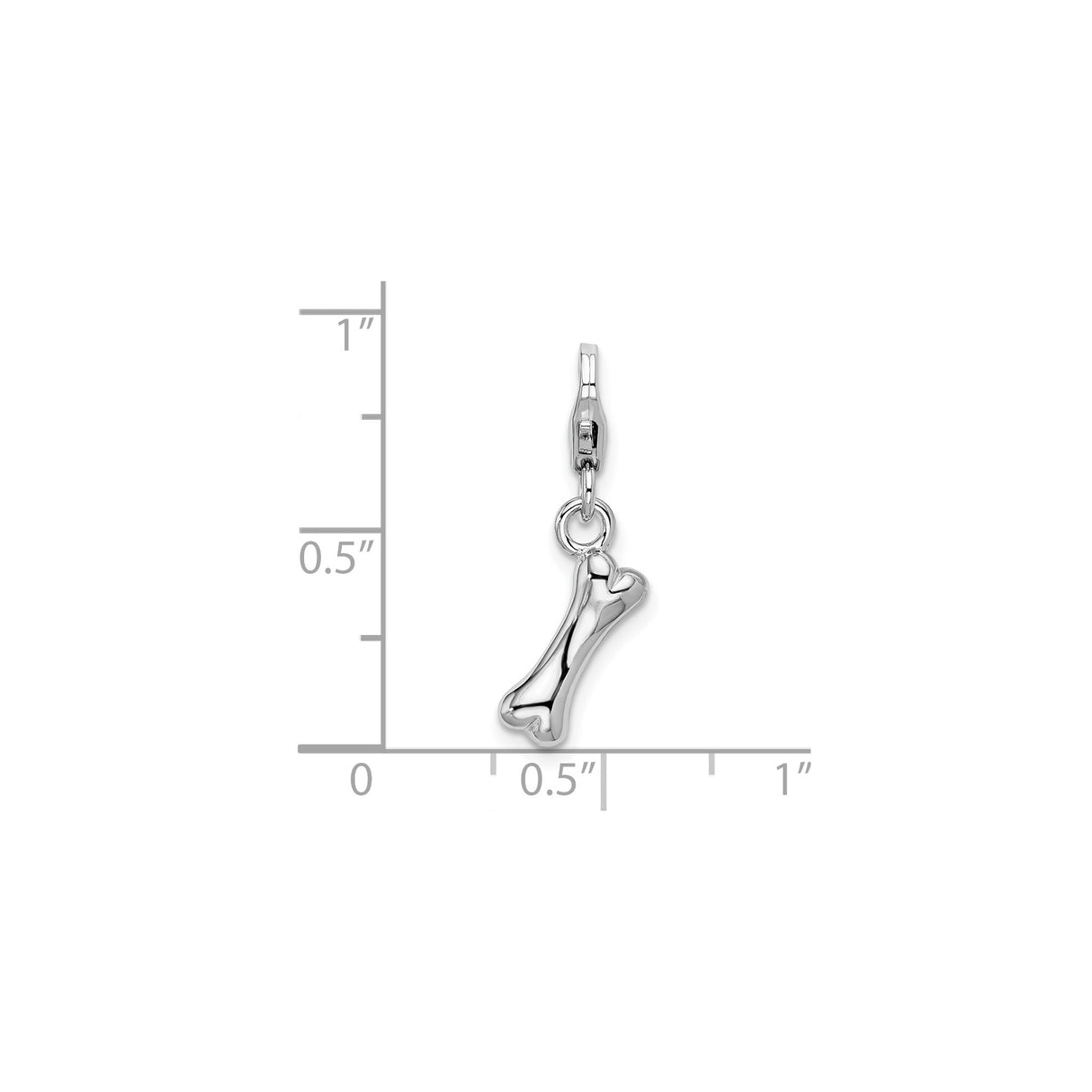 Sterling Silver Dog Bone Charm Pendant, Polished Pet Keepsake for Dog Lovers, Unisex Memorial Jewelry