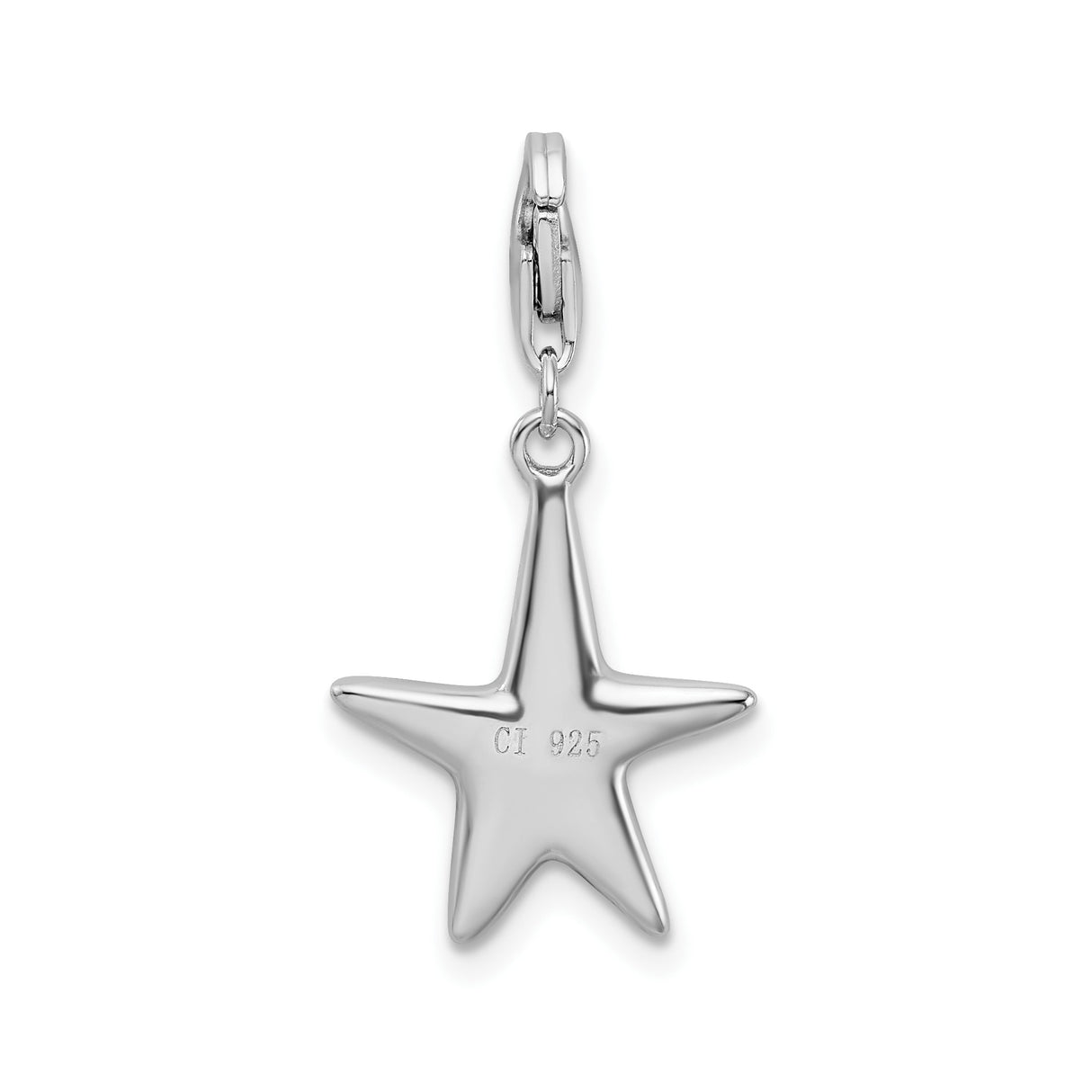 Sterling Silver Starfish Charm Pendant with Textured Nautical Design