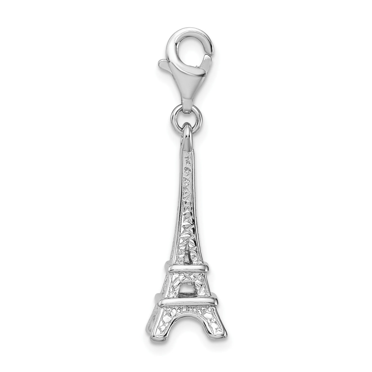 Sterling Silver Eiffel Tower Charm Pendant, Paris Landmark Dangle Accessory for Women