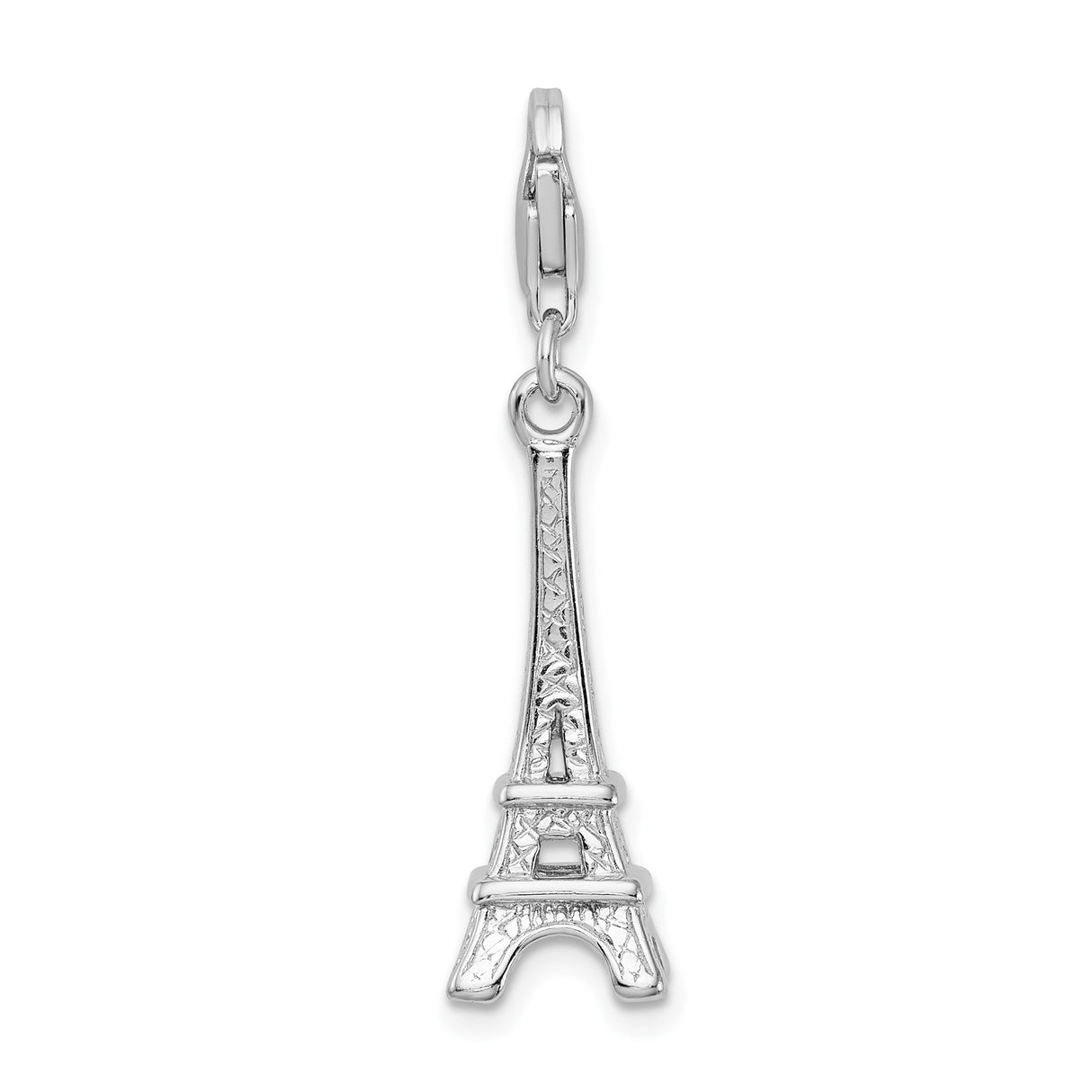 Sterling Silver Eiffel Tower Charm Pendant, Paris Landmark Dangle Accessory for Women