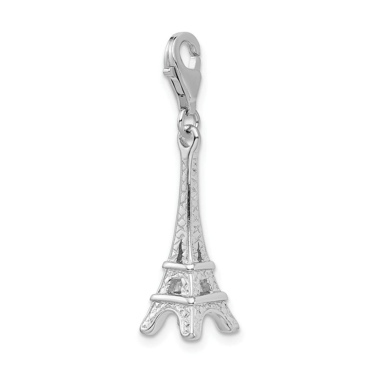 Sterling Silver Eiffel Tower Charm Pendant, Paris Landmark Dangle Accessory for Women