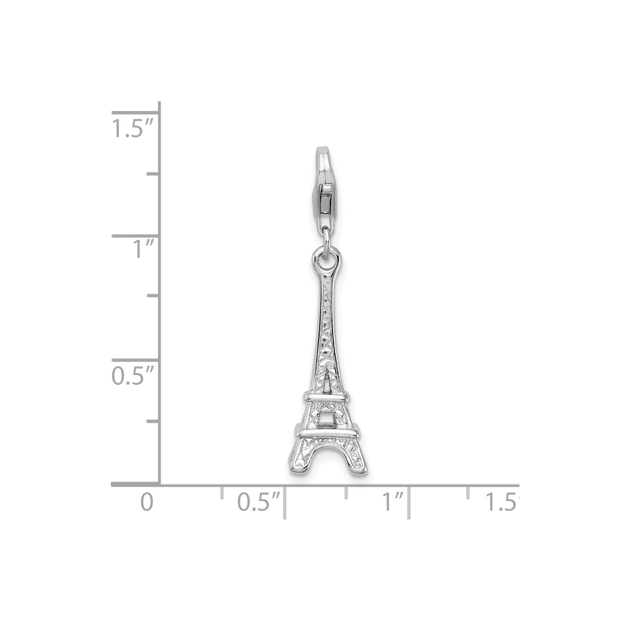 Sterling Silver Eiffel Tower Charm Pendant, Paris Landmark Dangle Accessory for Women