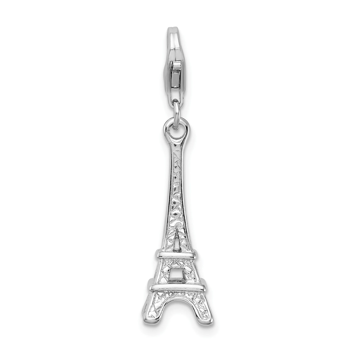 Sterling Silver Eiffel Tower Charm Pendant, Paris Landmark Dangle Accessory for Women
