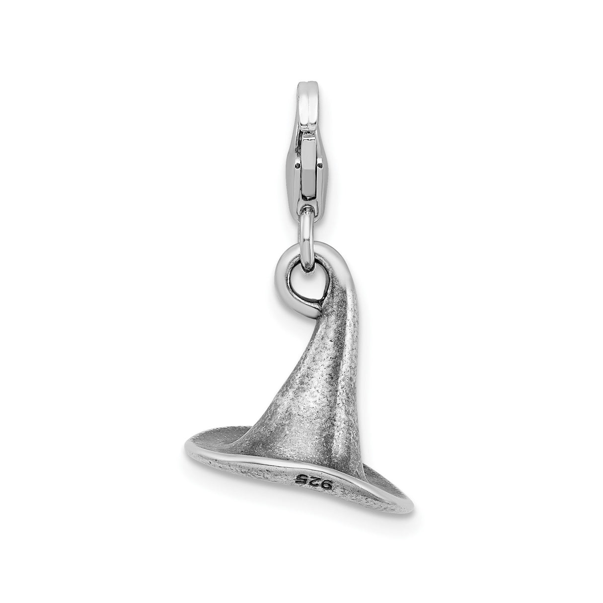 Sterling Silver Witch Hat Pendant, 3D Pointed Hat Charm, Mystical Fantasy Jewelry for Women or Unisex